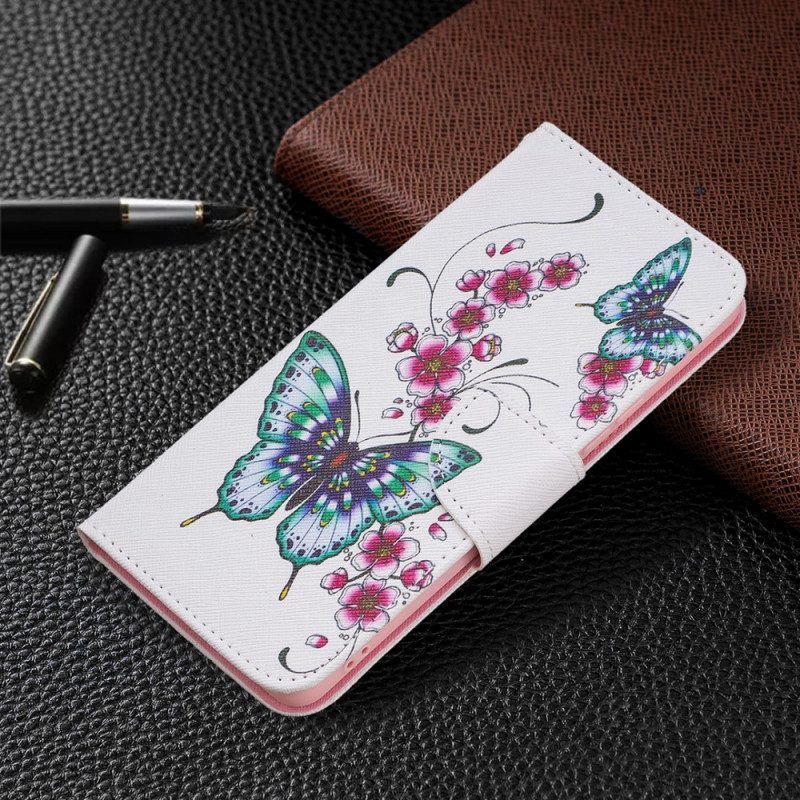 Lederhüllen Für Samsung Galaxy A53 5G Schmetterlinge