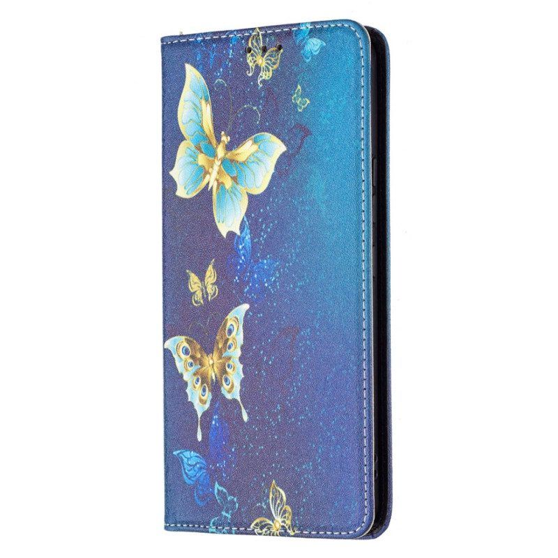 Schutzhülle Für Samsung Galaxy A53 5G Flip Case Bunte Schmetterlinge