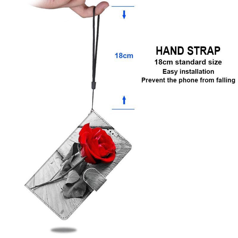 Flip Case Für Sony Xperia 1 IV Blumenmuster Mit Riemen