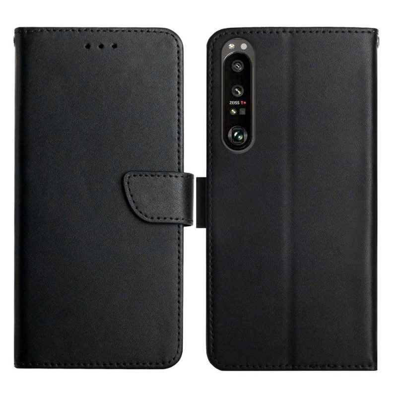 Flip Case Für Sony Xperia 1 IV Echtes Nappaleder