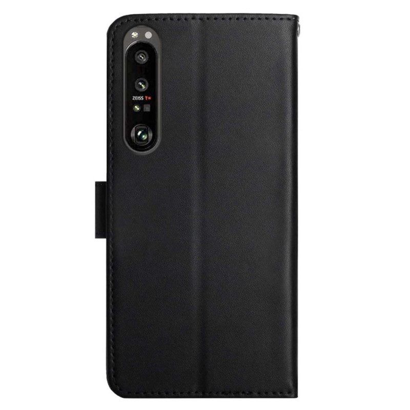 Flip Case Für Sony Xperia 1 IV Echtes Nappaleder