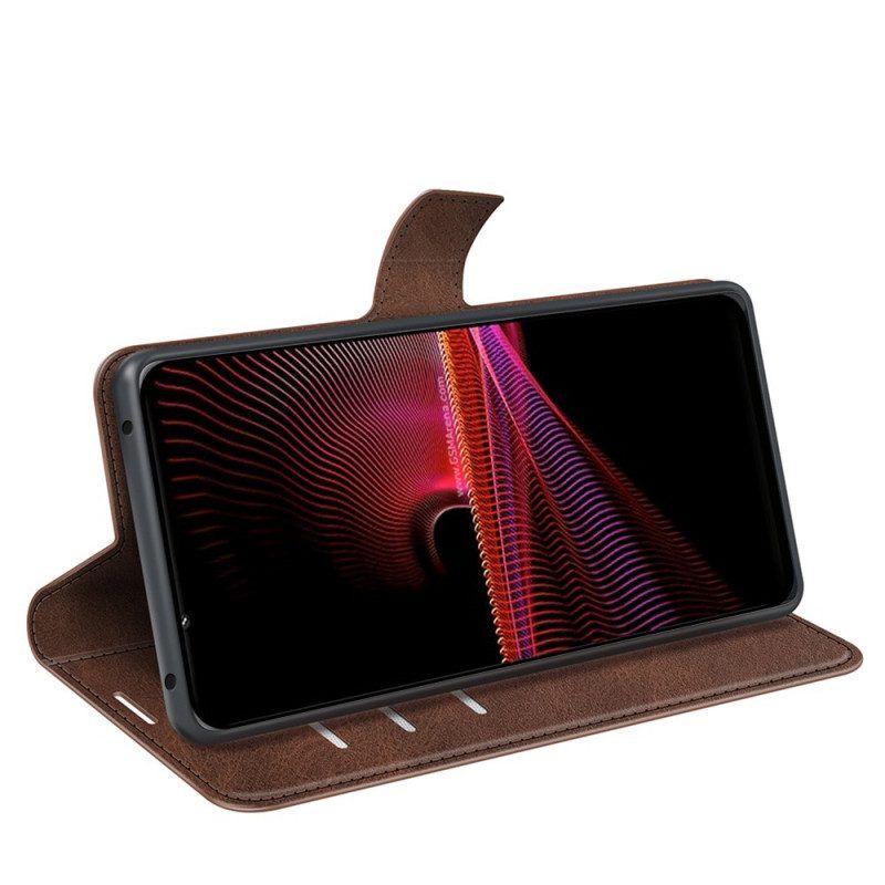 Flip Case Für Sony Xperia 1 IV Retro-ledereffekt
