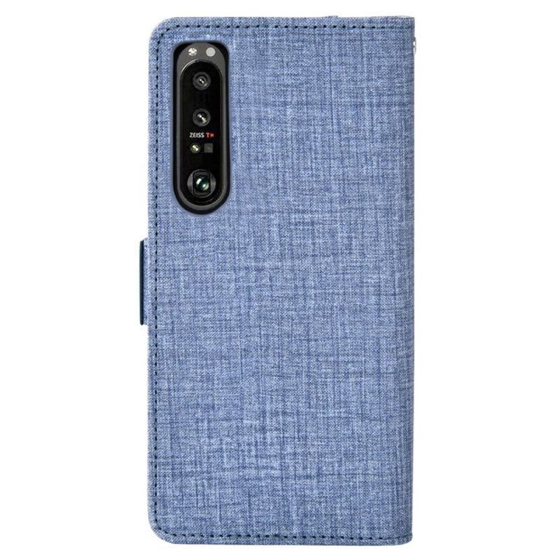 Lederhüllen Für Sony Xperia 1 IV Jeans Mit Drehbarem Kartenhalter