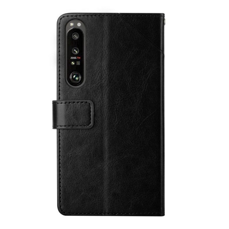 Lederhüllen Für Sony Xperia 1 IV Mit Kordel Riemchen-y-muster