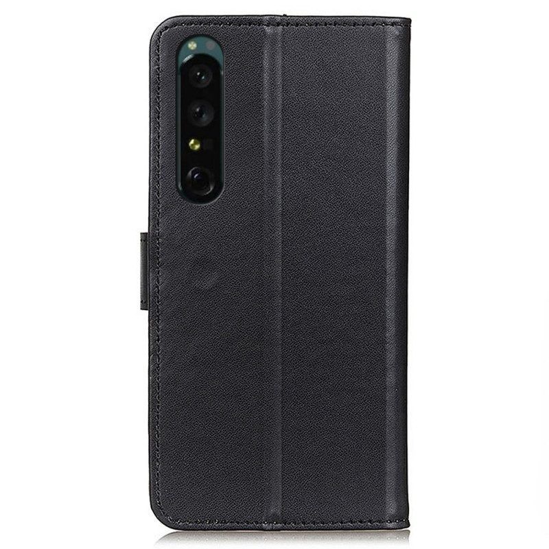 Lederhüllen Für Sony Xperia 1 IV Schlichtes Kunstleder