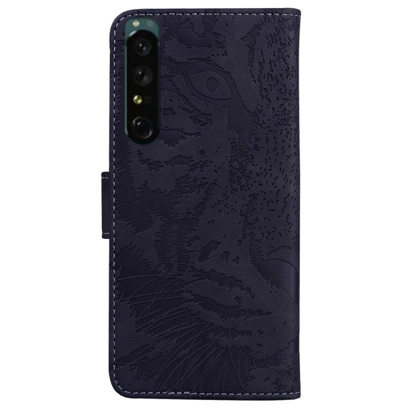 Lederhüllen Für Sony Xperia 1 IV Tigerdruck