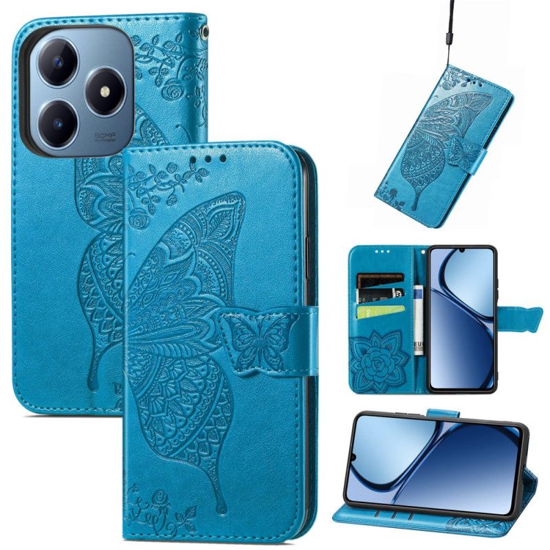 Lederhüllen Für Realme C61 Barocker Schmetterling