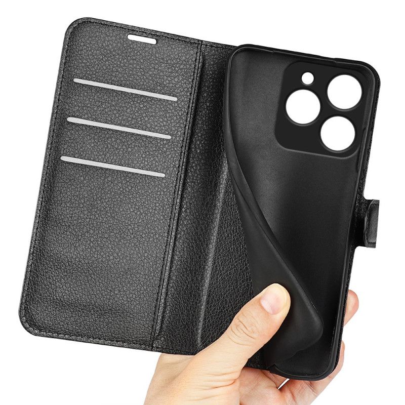 Lederhüllen Für Realme C61 Klassisches Litschi-kunstleder