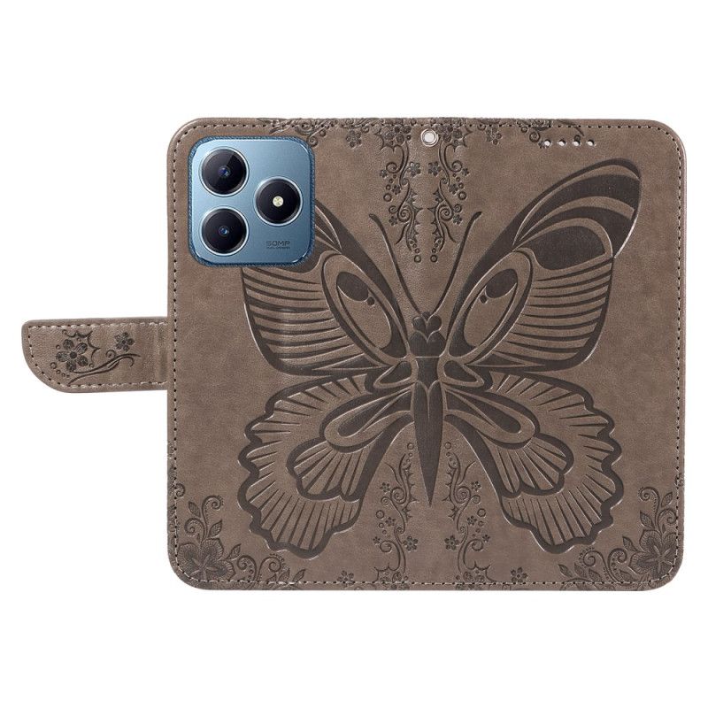 Lederhüllen Realme C61 Grafischer Schmetterling