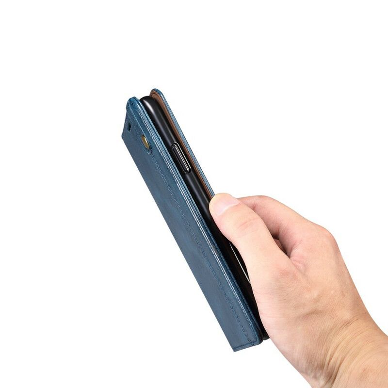 Flip Case Für Samsung Galaxy S21 Fe Gewachstes Kunstleder