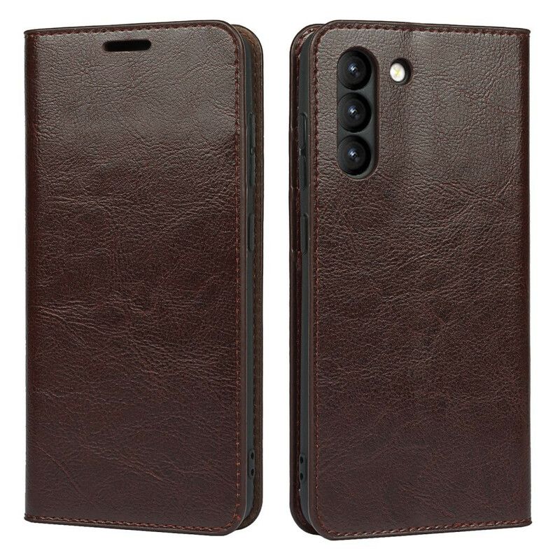 Flip Case Samsung Galaxy S21 Fe Echtes Leder