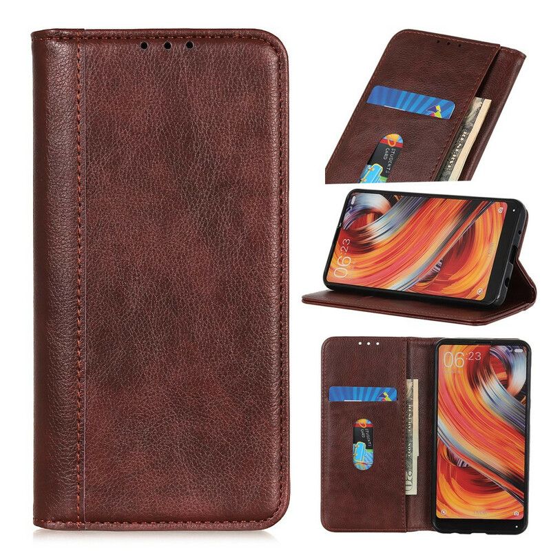 Flip Case Samsung Galaxy S21 Fe Handyhülle Elegance Spaltleder Litschi