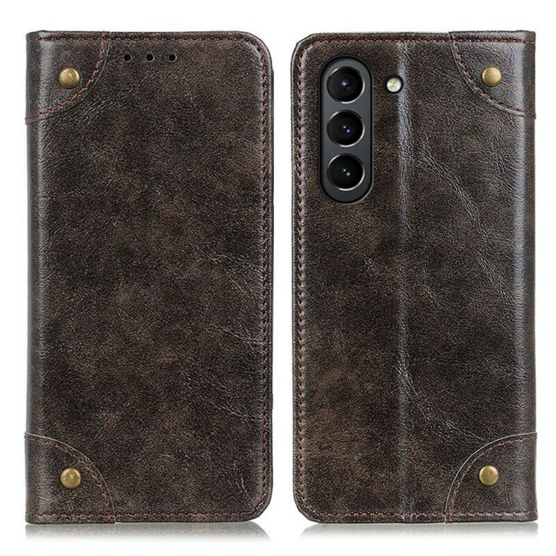 Flip Case Samsung Galaxy S21 Fe Vintage Version Mit Nieten