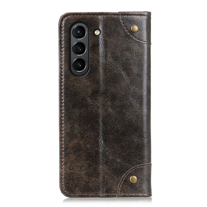 Flip Case Samsung Galaxy S21 Fe Vintage Version Mit Nieten