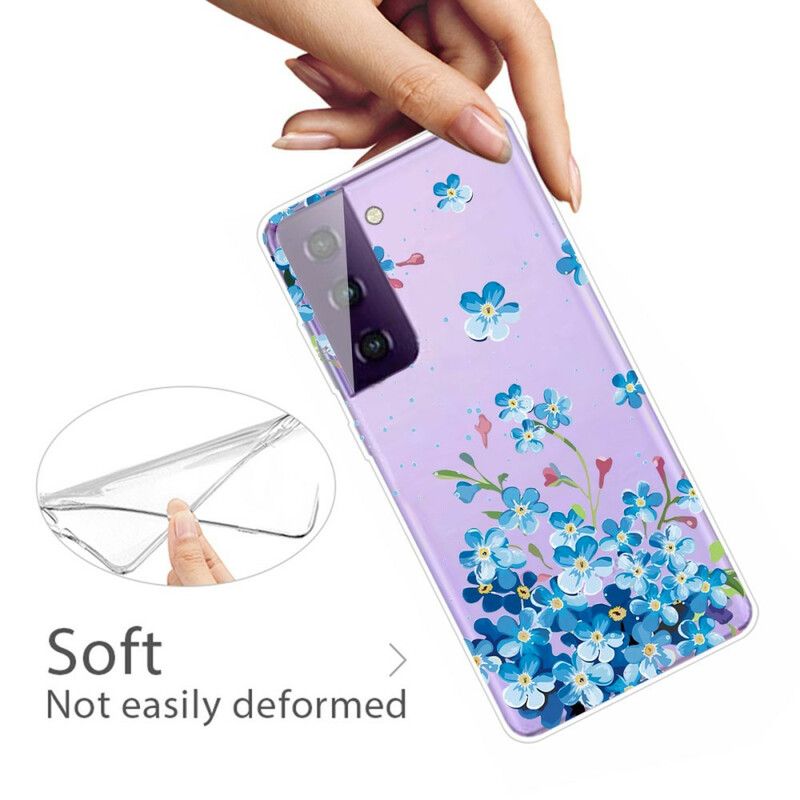 Hülle Für Samsung Galaxy S21 Fe Blaue Blumen