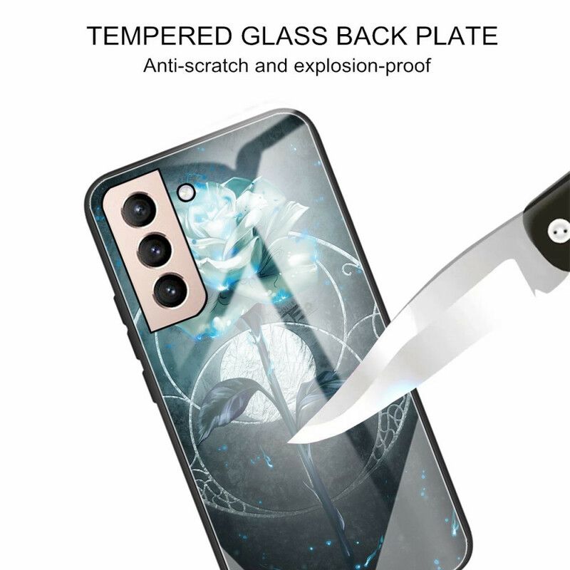 Hülle Für Samsung Galaxy S21 Fe Gehärtetes Glas Rosa Grün