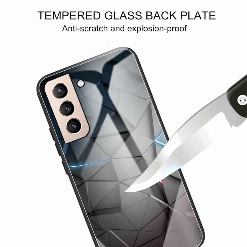Hülle Für Samsung Galaxy S21 Fe Geometrie Aus Gehärtetem Glas