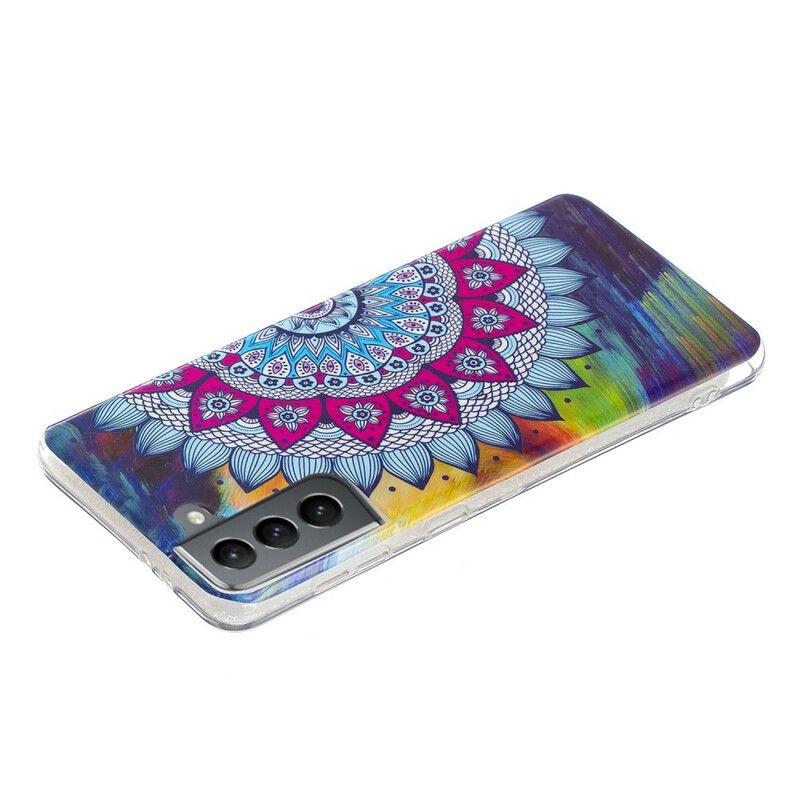 Hülle Für Samsung Galaxy S21 Fe Neonfarbenes Mandala