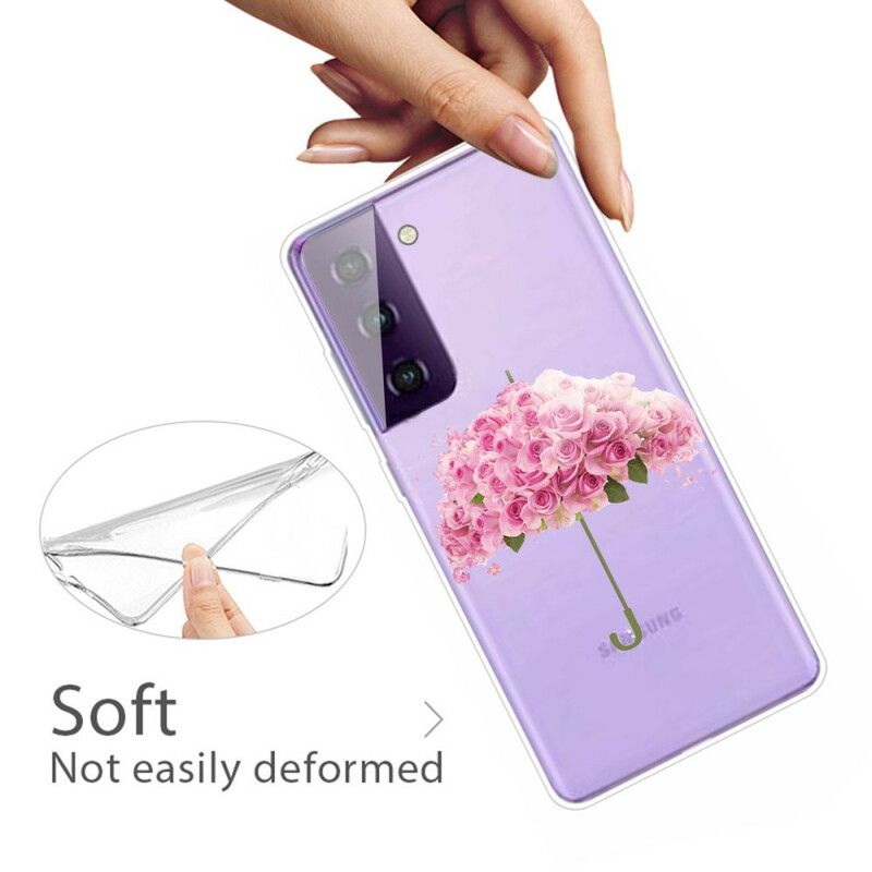 Hülle Für Samsung Galaxy S21 Fe Regenschirm In Rosen