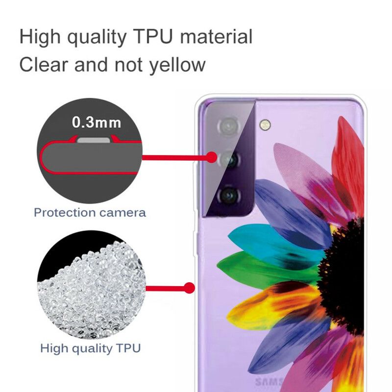 Hülle Samsung Galaxy S21 Fe Handyhülle Bunte Blume