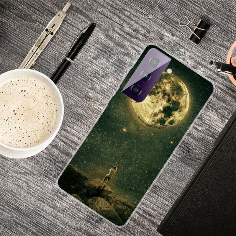 Hülle Samsung Galaxy S21 Fe Handyhülle Flexibler Mann Im Mond
