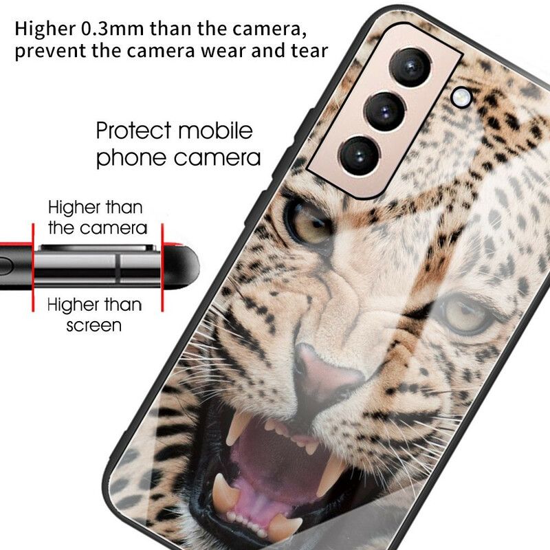 Hülle Samsung Galaxy S21 Fe Handyhülle Gehärtetes Leopardenglas