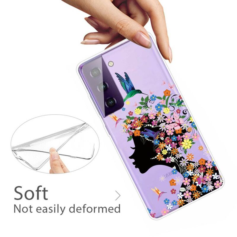 Hülle Samsung Galaxy S21 Fe Handyhülle Hübscher Blütenkopf
