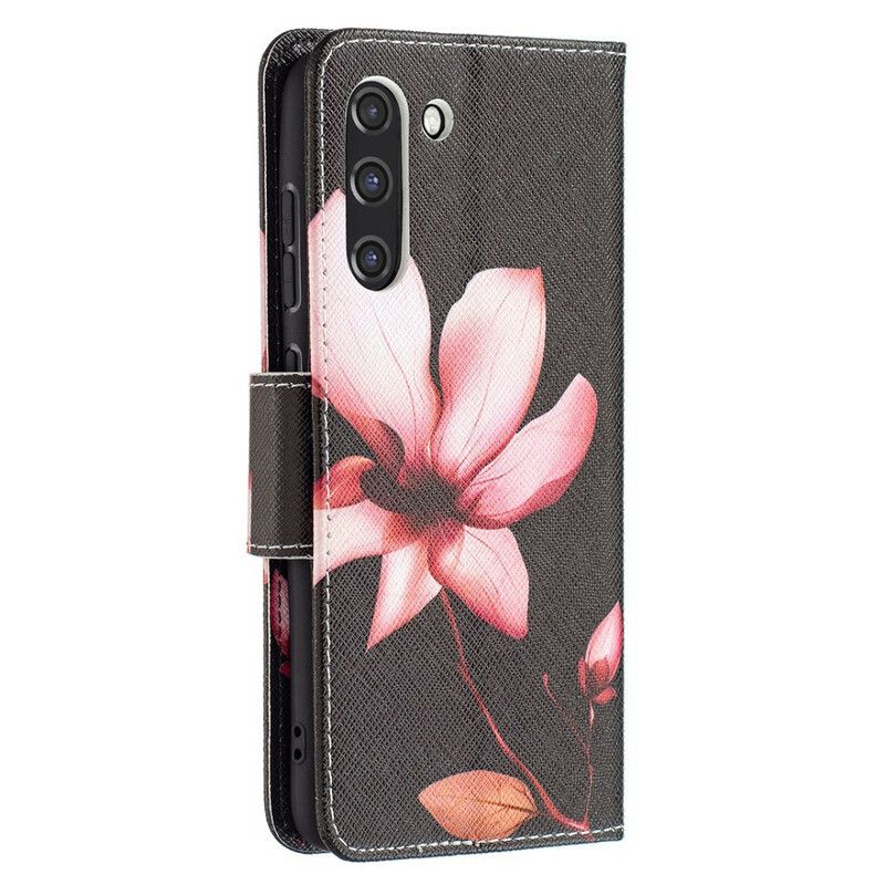 Lederhüllen Für Samsung Galaxy S21 Fe Rosa Blume