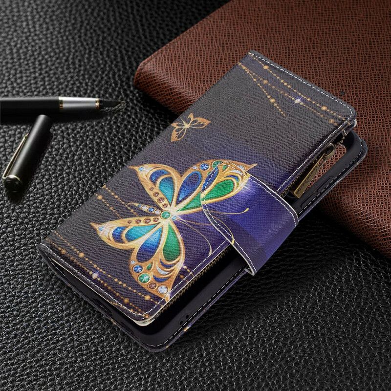 Lederhüllen Für Samsung Galaxy S21 Fe Schmetterlingstasche Mit Reißverschluss
