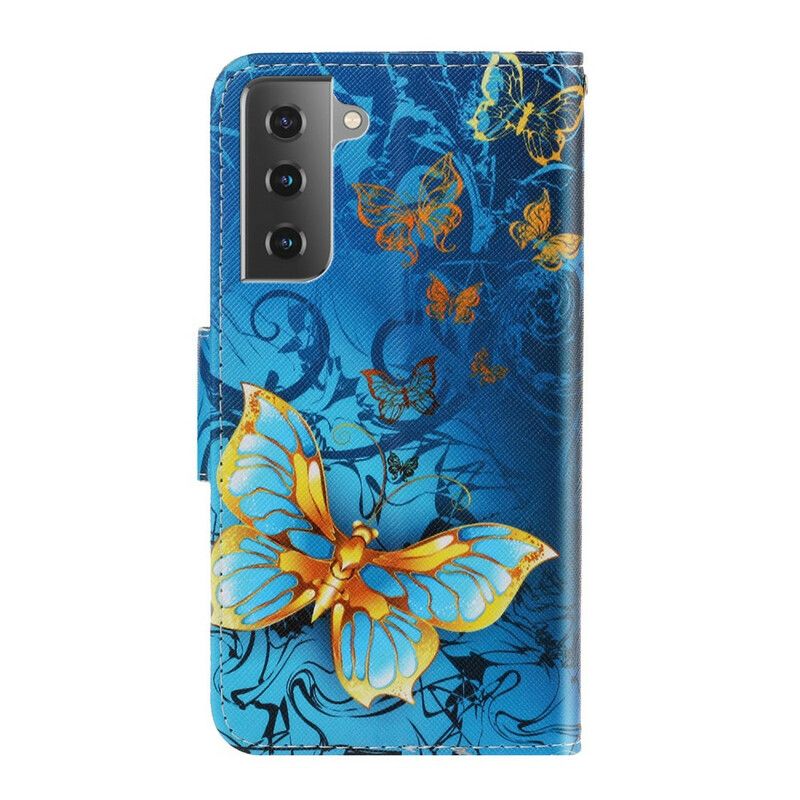Lederhüllen Für Samsung Galaxy S21 Fe Variationen Von Schmetterlingsriemen