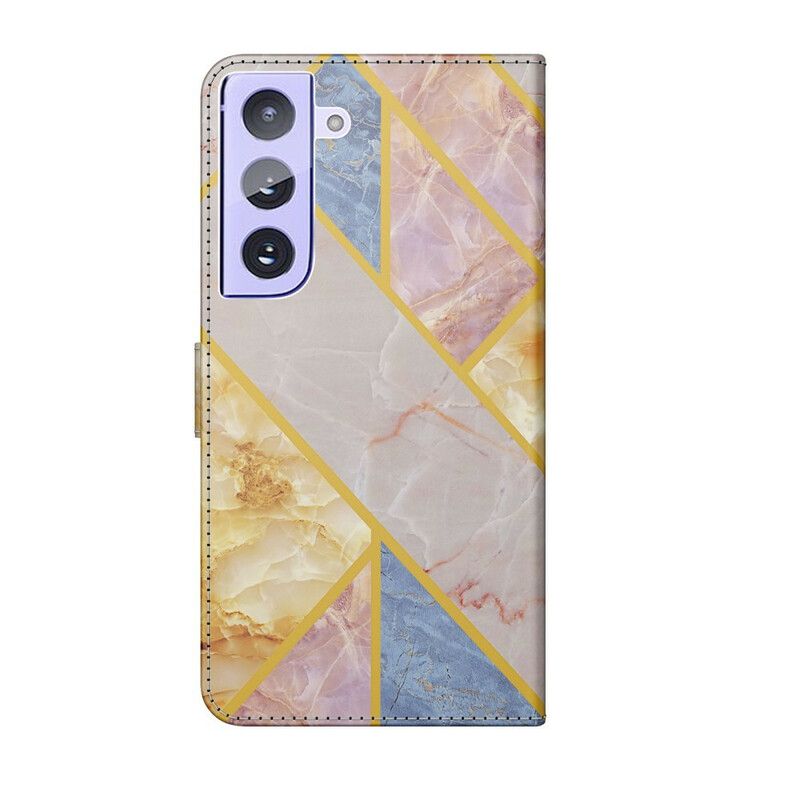 Lederhüllen Samsung Galaxy S21 Fe Geometrischer Marmor