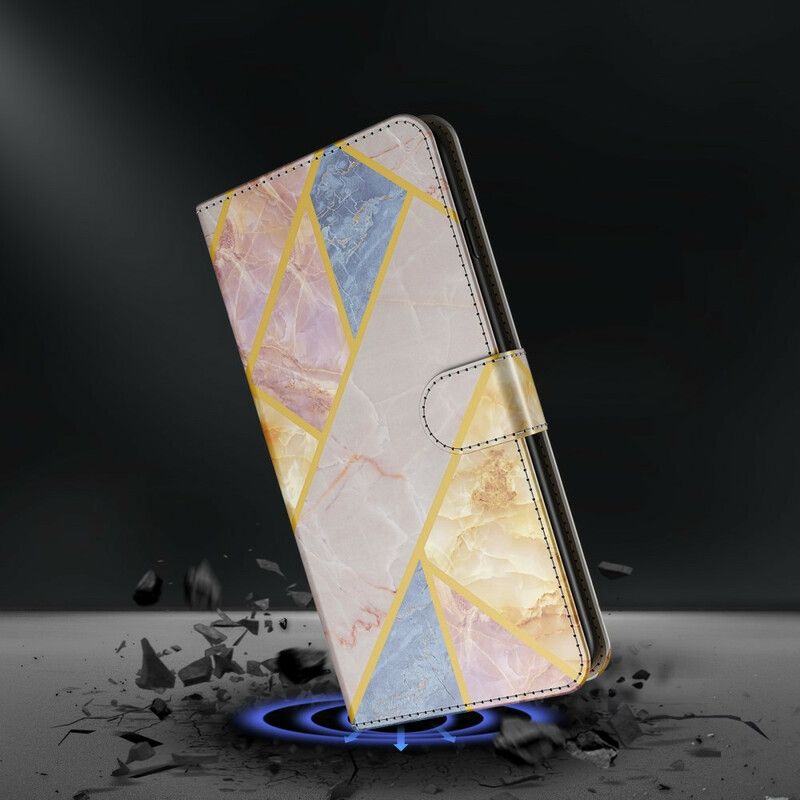 Lederhüllen Samsung Galaxy S21 Fe Geometrischer Marmor