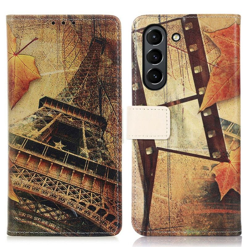 Lederhüllen Samsung Galaxy S21 Fe Handyhülle Eiffelturm Im Herbst