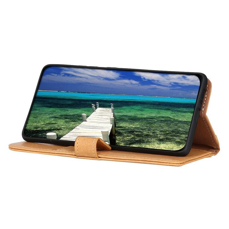 Lederhüllen Samsung Galaxy S21 Fe Kunstleder Im Nashorn-stil