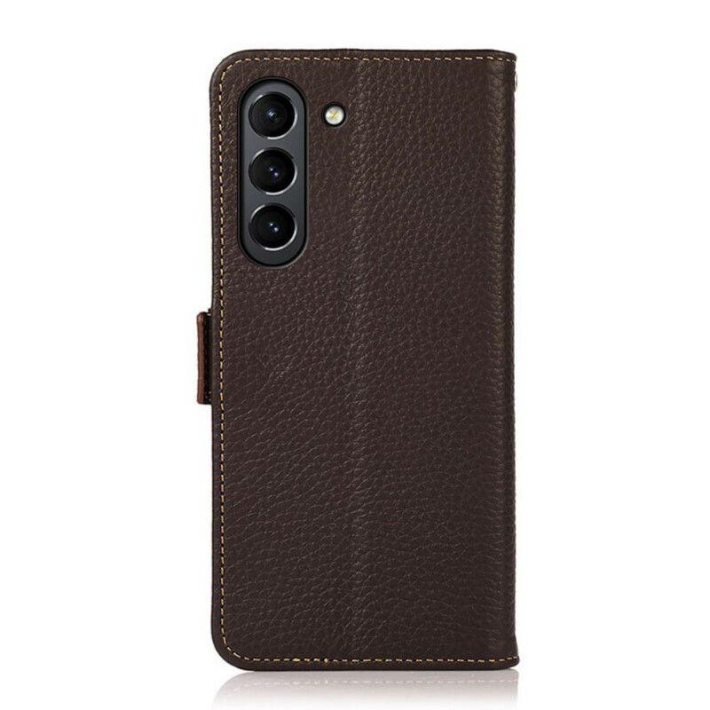 Lederhüllen Samsung Galaxy S21 Fe Litschi-leder Khazneh Rfid