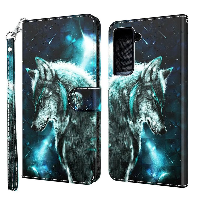 Lederhüllen Samsung Galaxy S21 Fe Majestätischer Wolf
