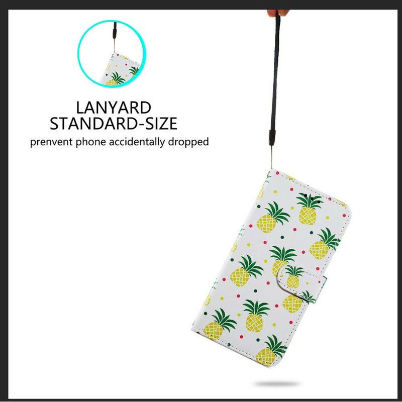 Lederhüllen Samsung Galaxy S21 Fe Mehrere Ananas