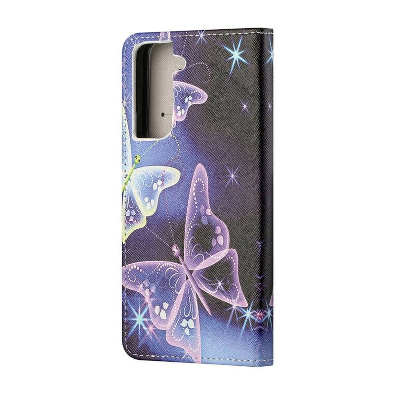Lederhüllen Samsung Galaxy S21 Fe Schmetterlinge