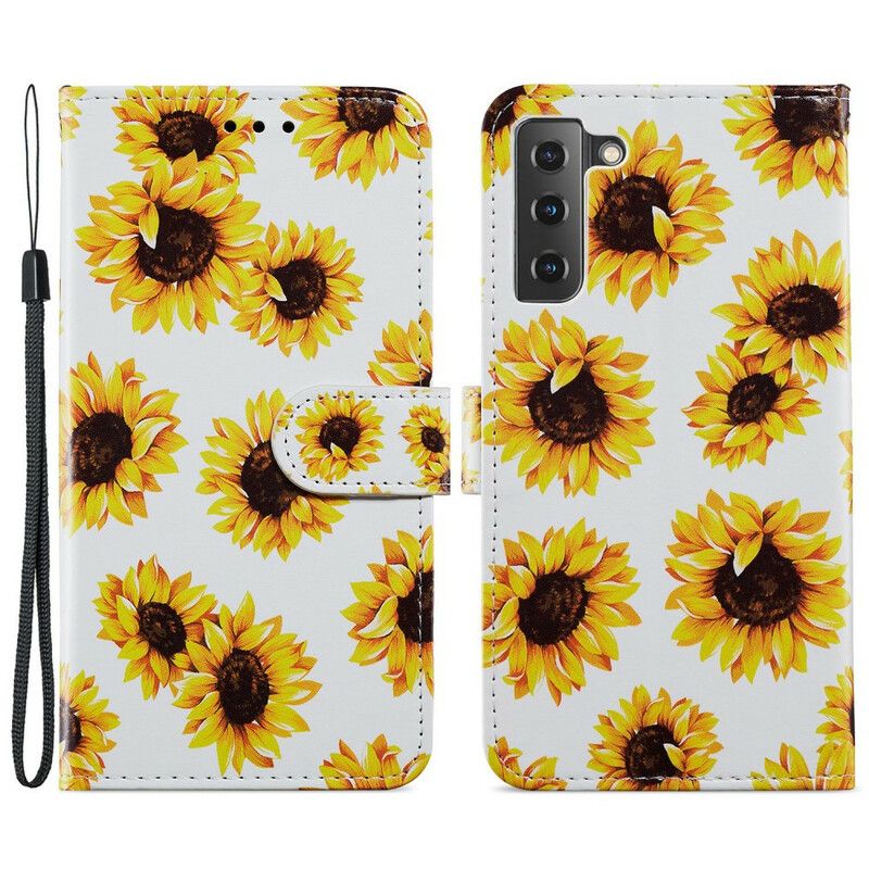 Lederhüllen Samsung Galaxy S21 Fe Sonnenblumen