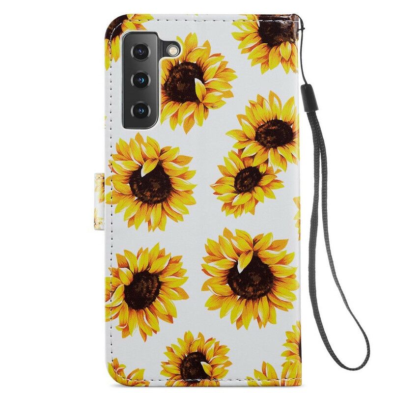 Lederhüllen Samsung Galaxy S21 Fe Sonnenblumen
