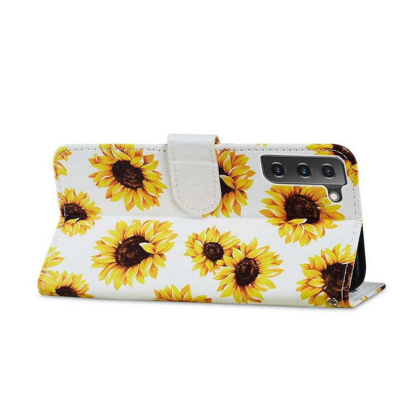 Lederhüllen Samsung Galaxy S21 Fe Sonnenblumen