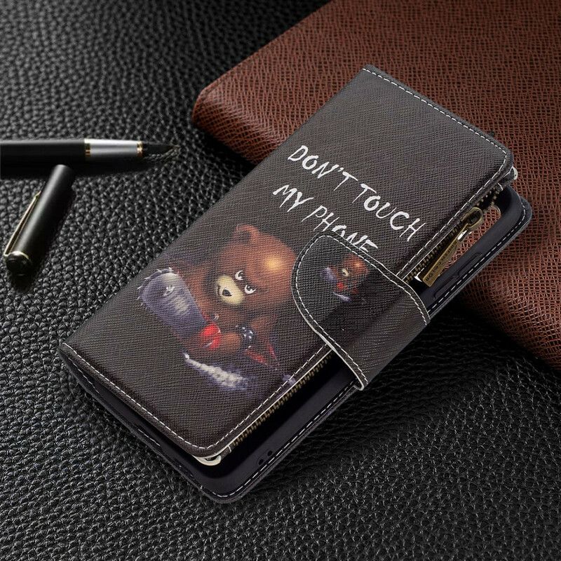 Lederhüllen Samsung Galaxy S21 Fe Taschenbär Mit Reißverschluss