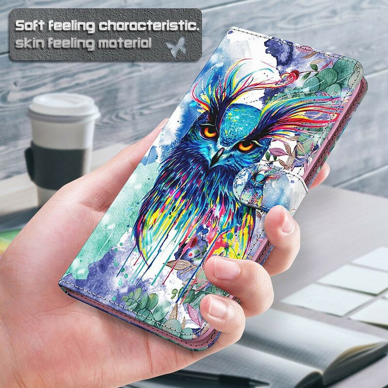 Lederhüllen Samsung Galaxy S21 Fe Vogel Aquarell