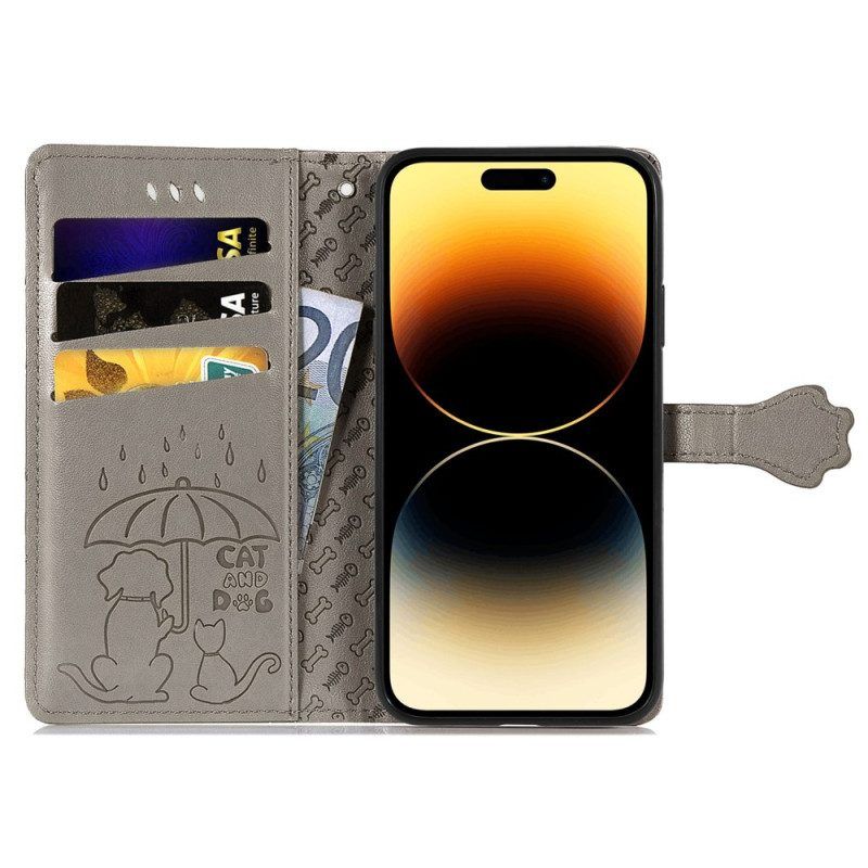 Flip Case Für iPhone 15 Pro Max Animierte Tiere