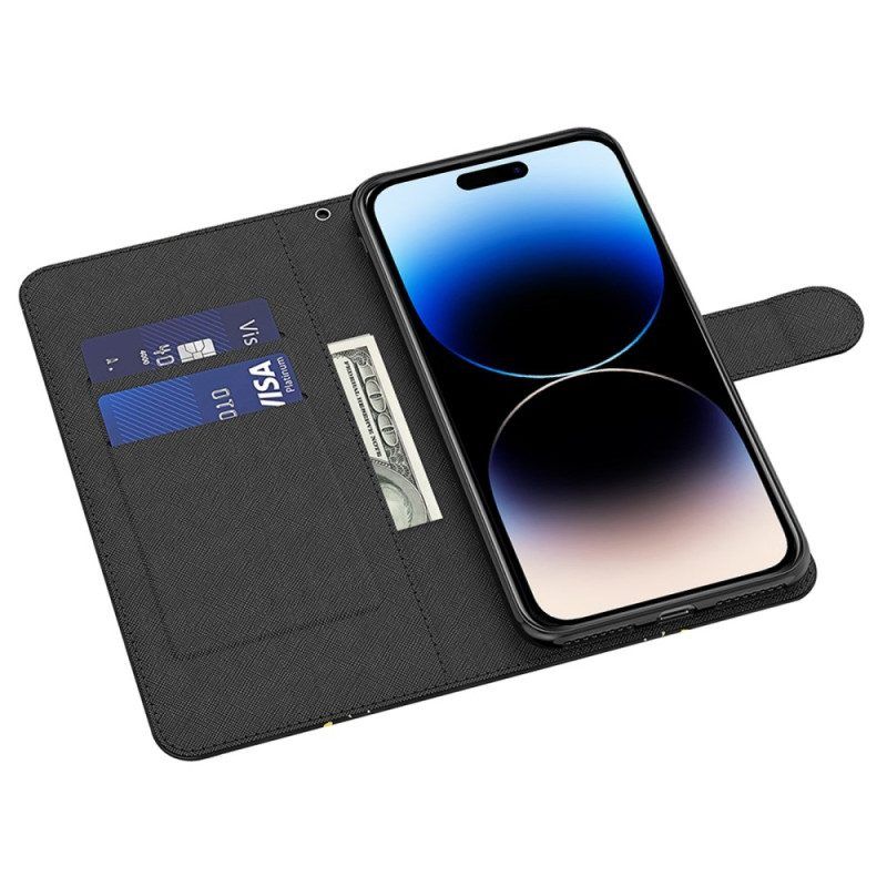 Flip Case Für iPhone 15 Pro Max Mit Kordel 3d-kätzchentraum Mit Riemen