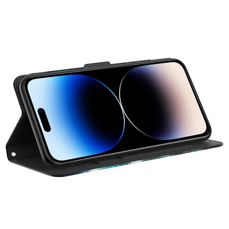 Flip Case Für iPhone 15 Pro Max Mit Kordel 3d-kätzchentraum Mit Riemen