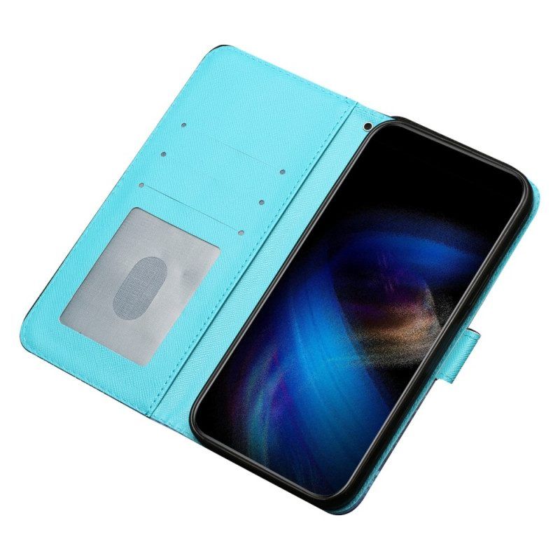 Flip Case Für iPhone 15 Pro Max Mit Kordel 3d-schmetterlinge Mit Schlüsselband