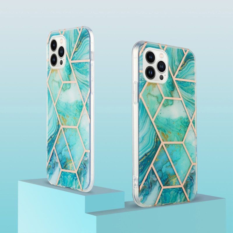 Handyhülle Für iPhone 15 Pro Max Geometrischer Marmor