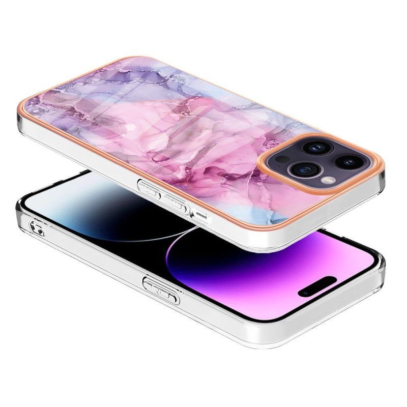 Handyhülle Für iPhone 15 Pro Max Marmorierter Stil