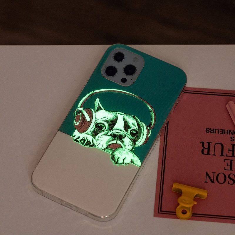 Hülle Für iPhone 15 Pro Max Fluoreszierender Hund